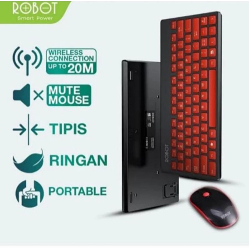 Robot KM3000 Keyboard Mouse Wireless Set - Robot Mouse + Keyboard Set