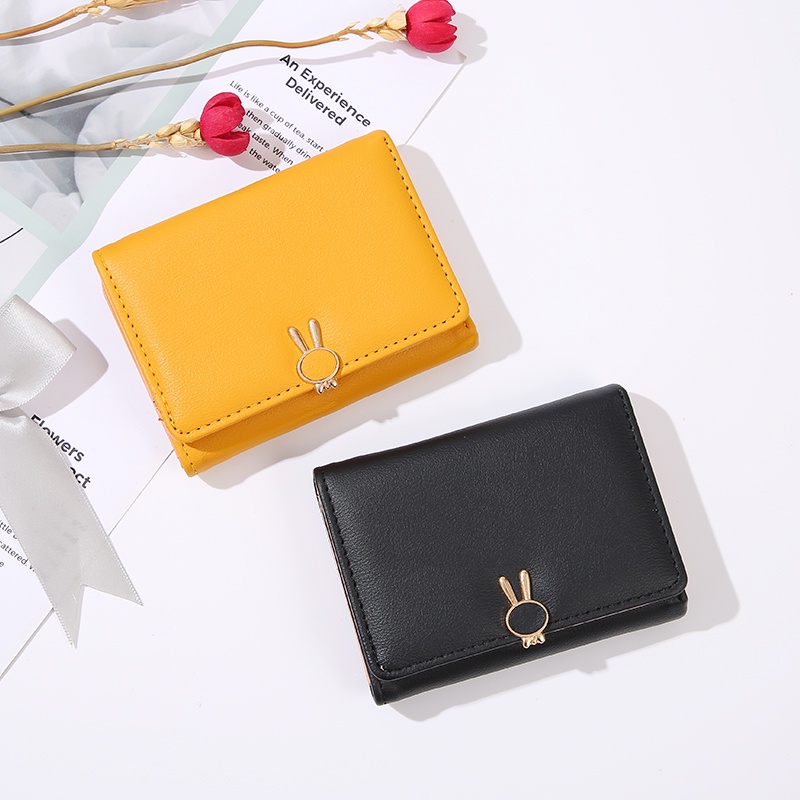 Dompet Lipat Wanita Kasual Mini Wallet Multifungsi Cewek Korea Style Import Kekinian Azgalery D77