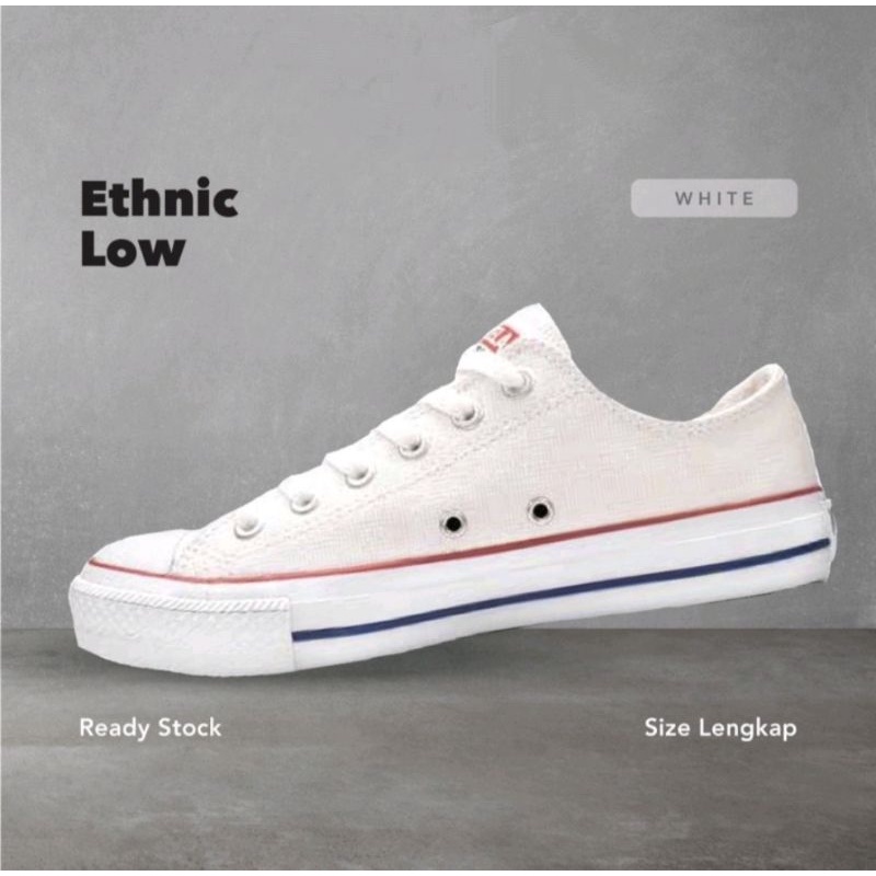 Ventela Ethnic Low White - Sepatu Sneakers