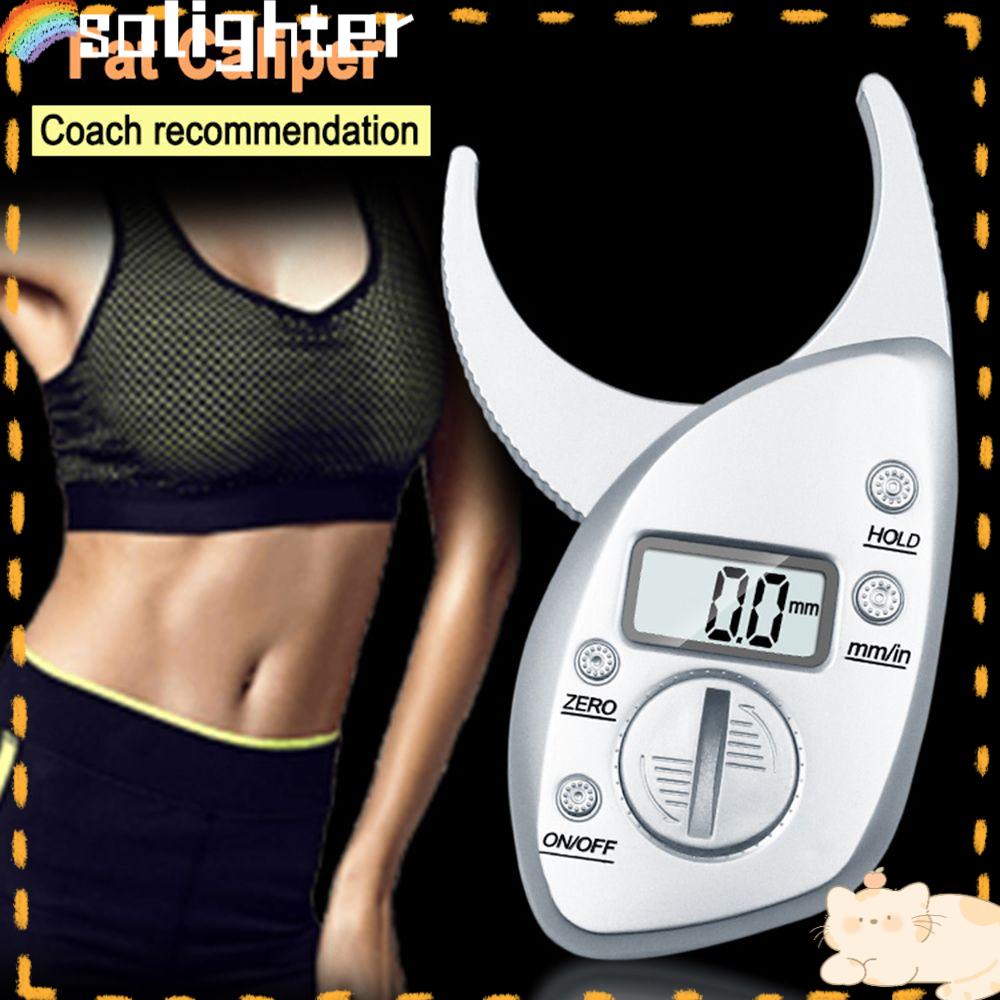 Solighter Body Fat Caliper Tebal Jangka Sorong Monitor Analyzer Digital Skinfold Pelangsing Skinfold Caliper