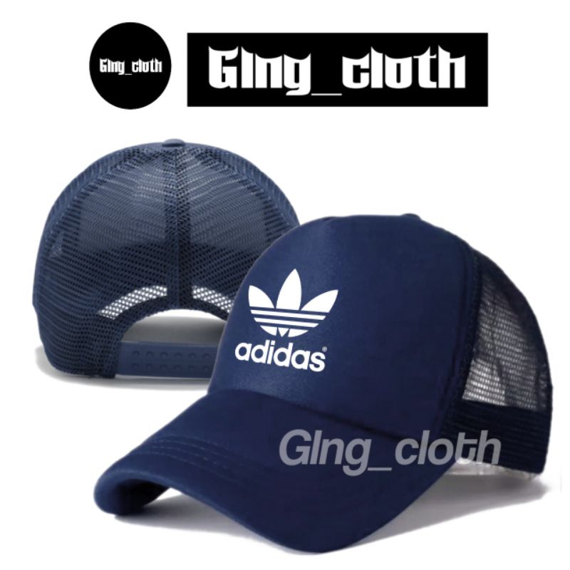 Topi Adidas Trucker Jaring Logo Putih