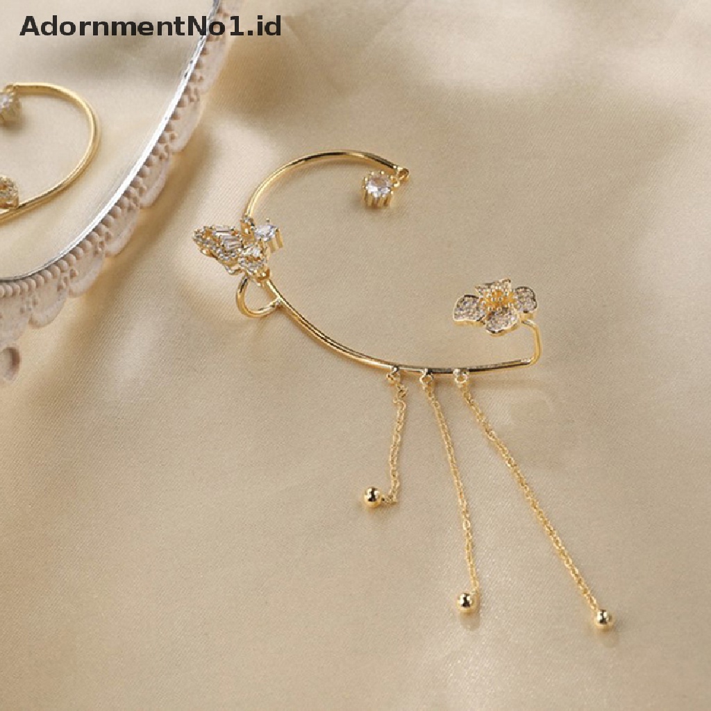 [AdornmentNo1] 1pcs Anting Kupu-Kupu Snowflake Baru Tanpa Tindik Anting Klip Telinga All-match Aksesoris Fashion [ID]