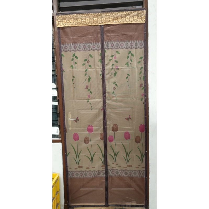 TIRAI PINTU MAGNET - HX - TULIP - COKLAT - 90X210CM