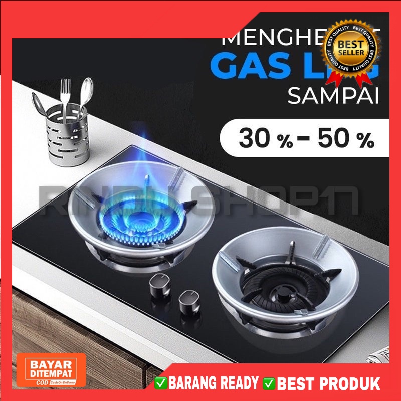 [RS] TATAKAN COVER DUDUKAN KOMPOR GAS STAINLESS STEEL ANTI ANGIN 4 5 KAKI