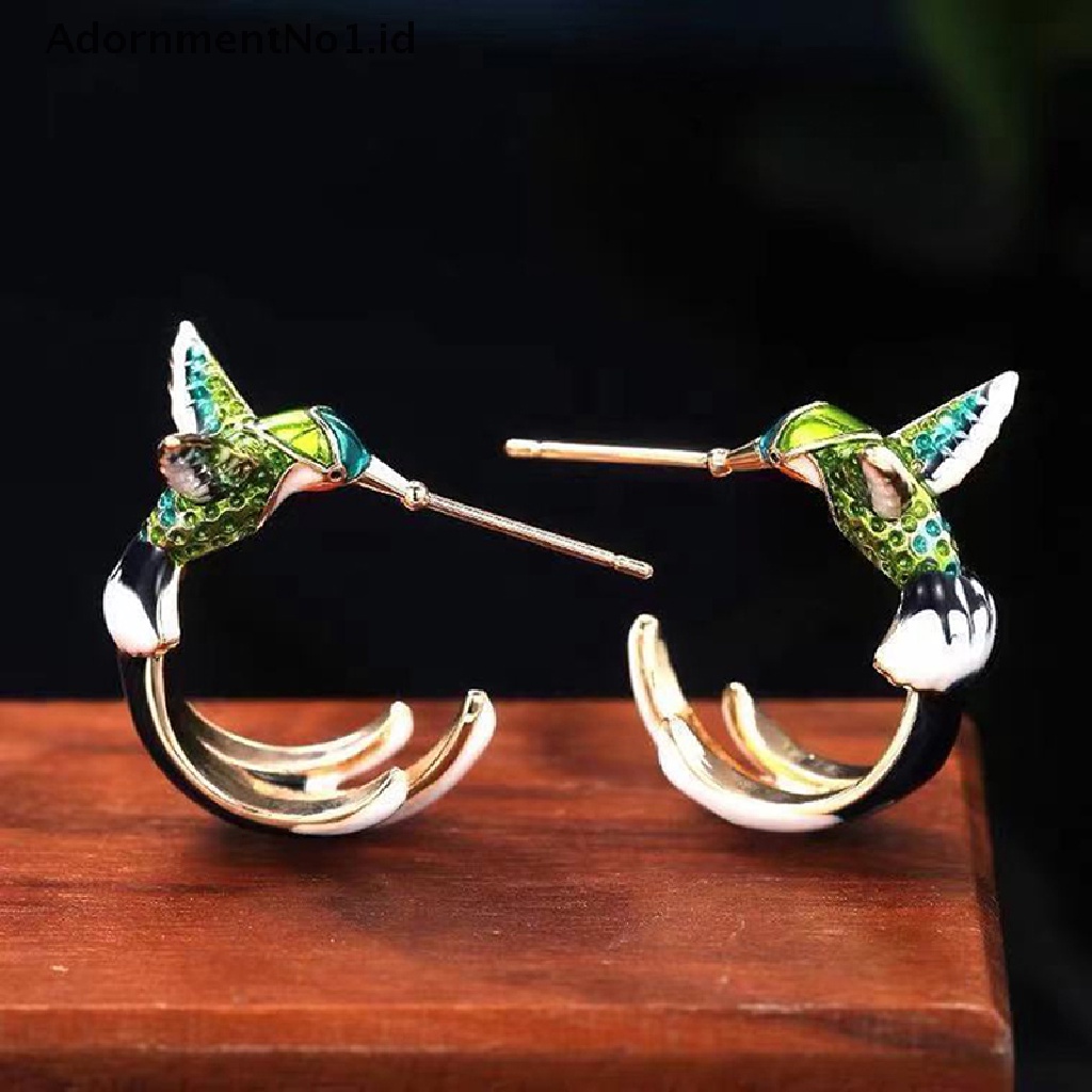 [AdornmentNo1] Fashion Gadis Anting Terbang Hummingbird Burung Anting Wanita Perhiasan Aksesoris [ID]