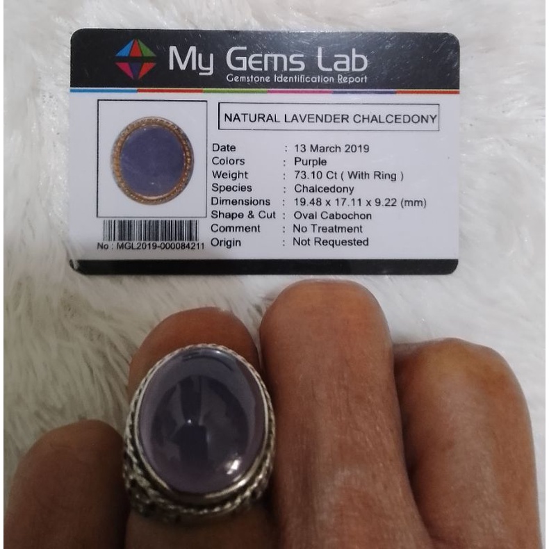 BATU NATURAL LAVENDER CHALCEDONY (BATU CINCIN ASLI)