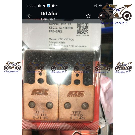 kampas rem ktc kytaco  2p kecil  sintered buat kaliper ktc kytaco 2p slim