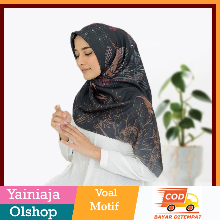 HIJAB SEGI EMPAT LASERCUT MOTIF PREMIUM