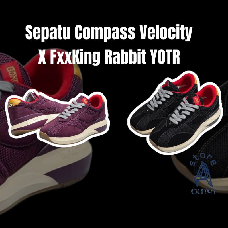 SEPATU COMPASS VELOCITY X FXXKING RABBIT YOTR MAROON/BLACK