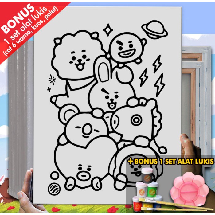 

✿ BISA COD✿ Kanvas Lukis BT21 Melukis Anak BTS MEL1222