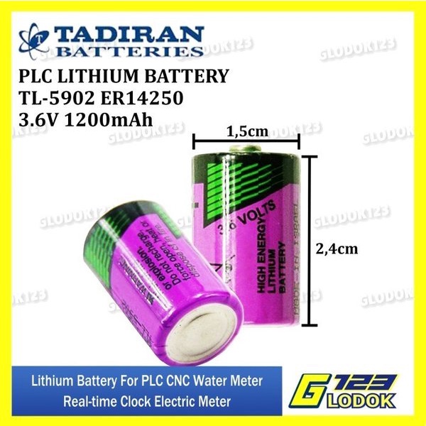 Battery Baterai Lithium Tadiran PLC ER14250 TL5902 SL350 3.6V 1/2AA