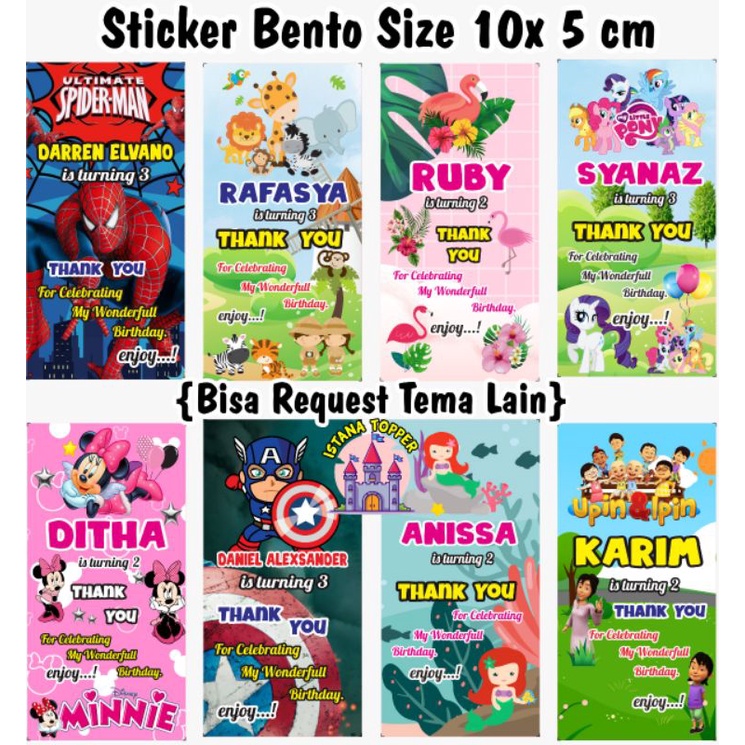 Jual Sticker Bento Ukuran 10x5 cm minimal order 25Pcs / Sticker Bento ...