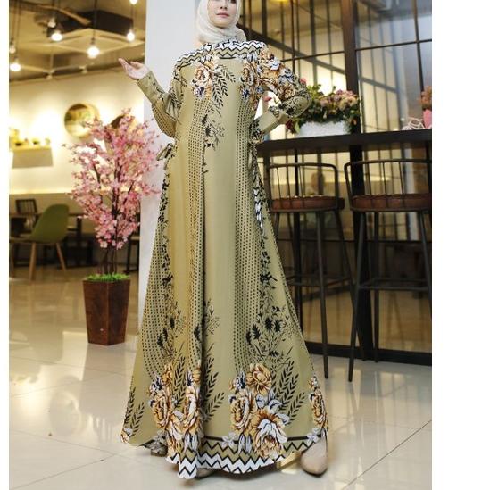 AGN141 ADISTY dress gamis maxmara lux premium gamis pesta lebaran jumbo busui +++