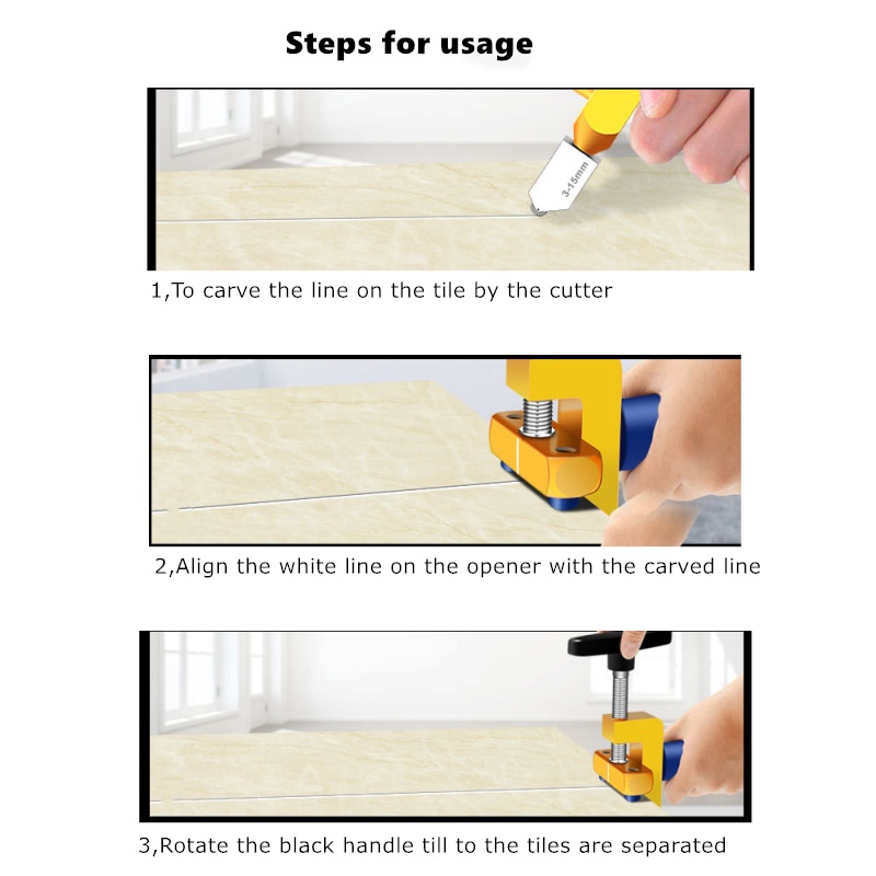 YUN Mall 2 In 1 Alat Pemotong Kaca/Ubin/Keramik Manual Multifungsi Mudah Digunakan