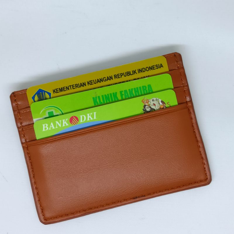 Dompet Kartu Pria Wanita Kulit Sintetis Tipis Card Holder Slim Dompet Simple