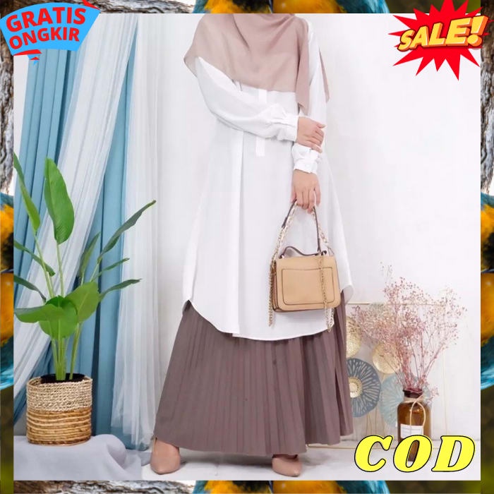 Baju Tunik Cewek Kekinian Tuniq Atasan Kondangann Mididres Outfit Dewasa Tunic Wanita Import Atsan T