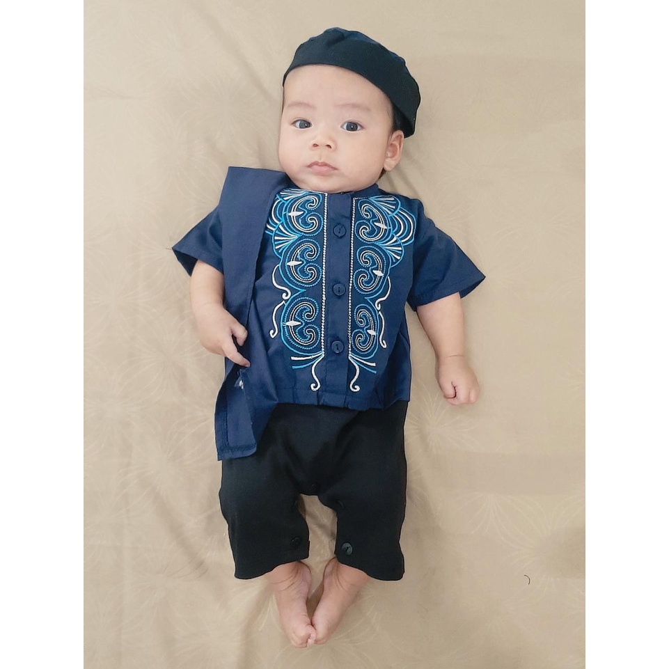 SERTIFIKASI SNI BABY SARKOCI / KOKO BEAR / BAIQ Baju Koko Peci Sarung Aqiqah Pergi Jalan Fashion Anak Bayi Cowok Laki Terlaris Lucu Murah Babeebabyshop