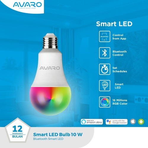 AVARO SMART LED BULB BT RGB 10 WATT LAMPU BOHLAM PINTAR