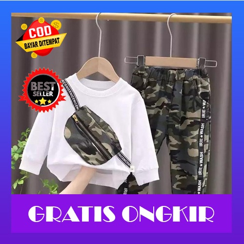 One Set Baju Anak Laki Laki Import Setelan Anak Cowok 3 Tahun Style Korea Umur 4 Thn Kids Kecil Moti