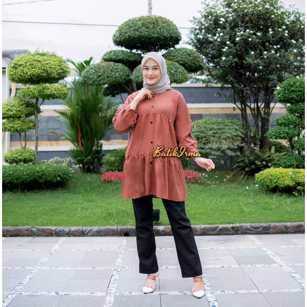 Blouse Rayon Wanita Terbaru Atasan Blouse Polos Abiyya Batik Irma