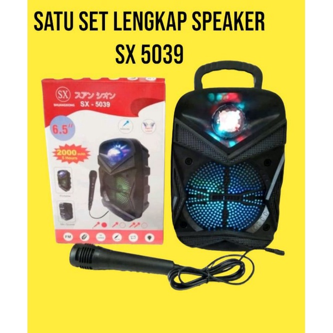 Speaker Karaoke SX 5039 Speaker Bluetooth Speaker Aktif Bonus Mikrofon