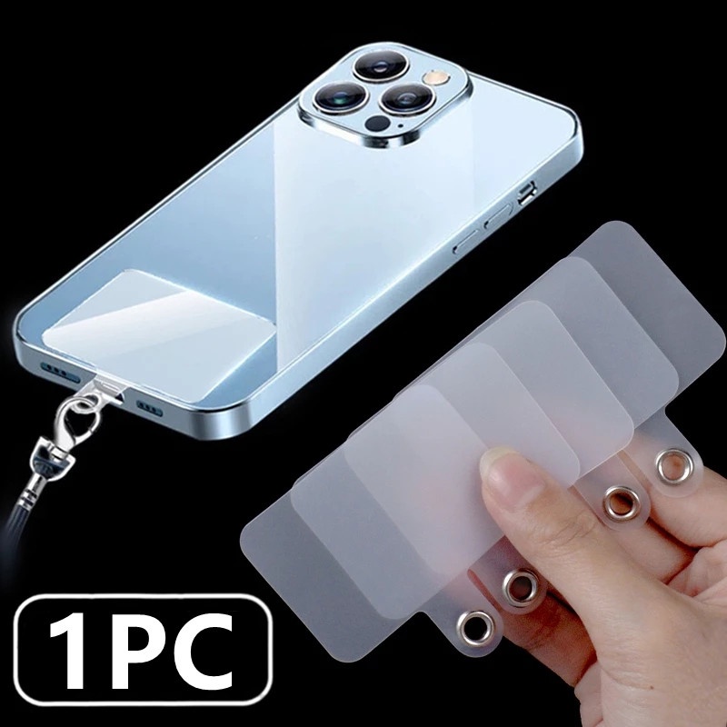 Tab Lanyard Telepon Universal Matte Transparan Untuk Ponsel Tether Kartu Cord Gasket Klip Loop Lubang Gantung Strap Patche