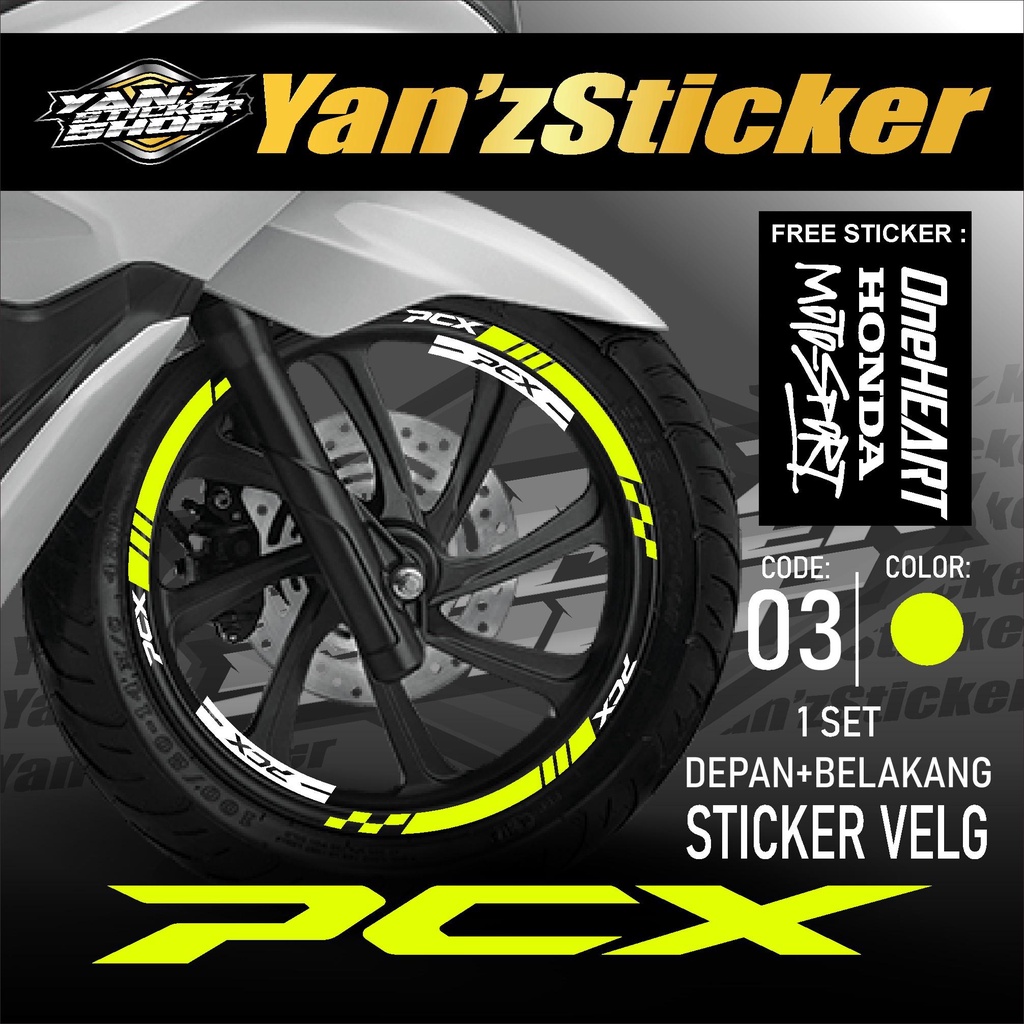 Aksesoris Motor Stiker Cutting Sticker List Velg Honda PCX 160 PCX 150 Lis Pelek Velk Variasi Set De