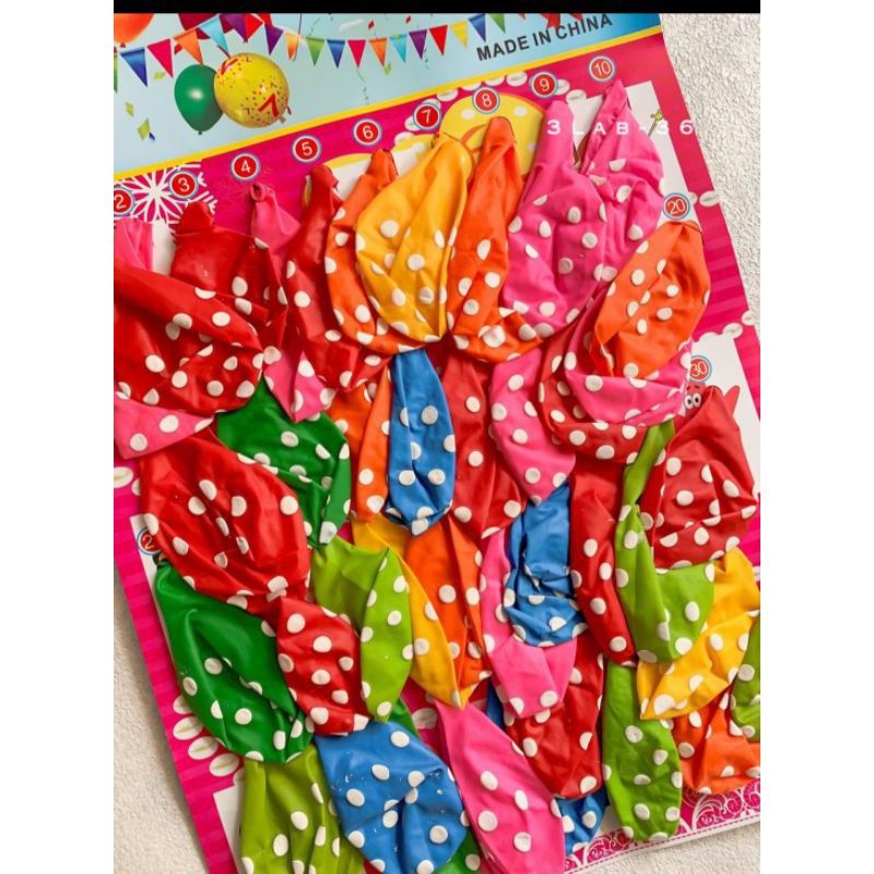 balon lembaran layer 40pcs balon latex ulangtahun polkadot happy birthday 12 inci