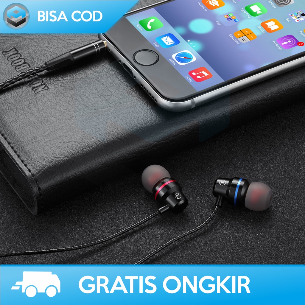 HEADSET KABEL KUALITAS TERBAIK EARPHONE DYNAMIC DRIVER NOISE ISOLATING