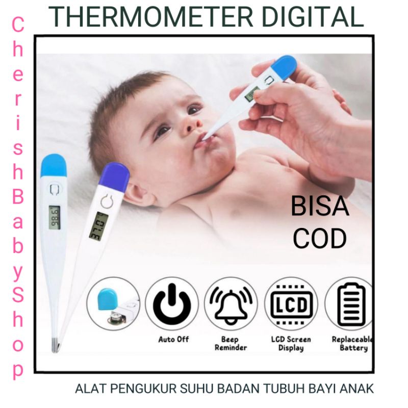 Thermometer Digital Alat Pengukur Suhu Badan Tubuh Bayi Baby Anak Termometer Mulut Ukur Ketiak Anus