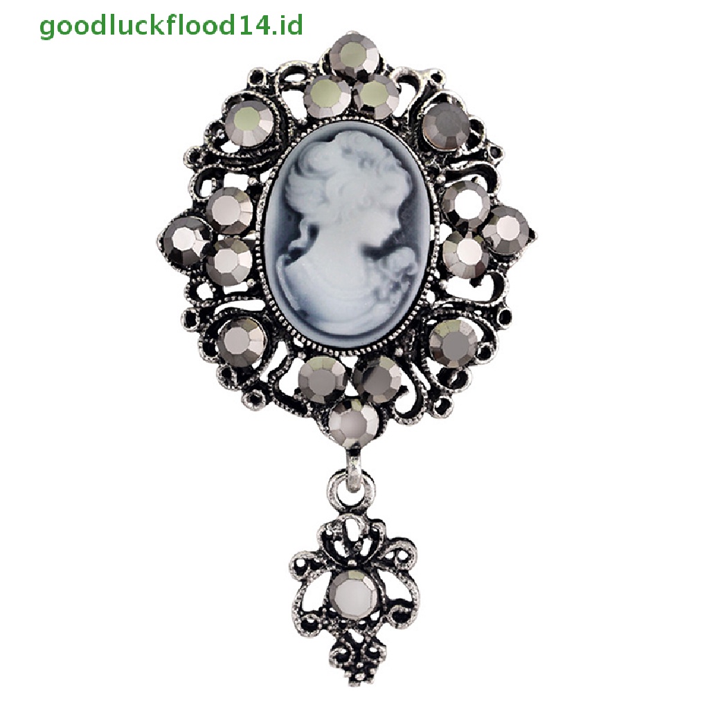 [GOOGFOUR] Hot Cameo Victorian Style crystal Pesta Pernikahan Wanita Liontin Bros Pin [TOP]