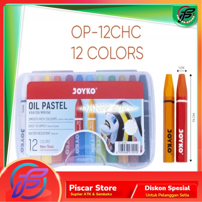 

Joyko Oil Pastel 12 Warna OP-12S / CRAYON 12 WARNA JOYKO