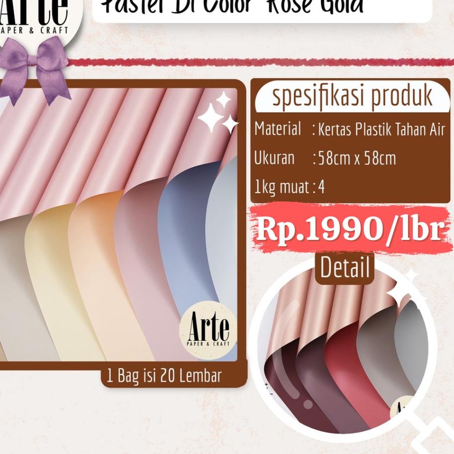

PJI413 20 Lembar Cellophane Pastel Bi Color Rose Gold Kertas Buket Korea Bunga Flower Wrapping Paper Kado Arte Grosir Jakarta P.MGOY ++