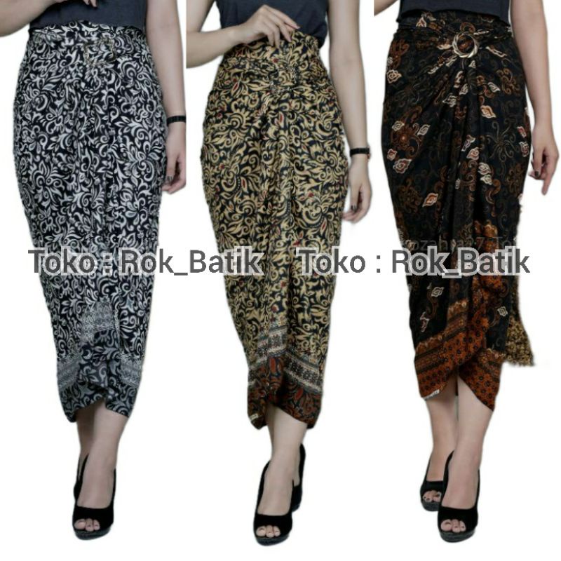 (50 Motif) Rok Lilit Batik Bawahan Kebaya Modern Rok Serut Batik Free Ring Kain Batik Floral Batik Couple Pasangan