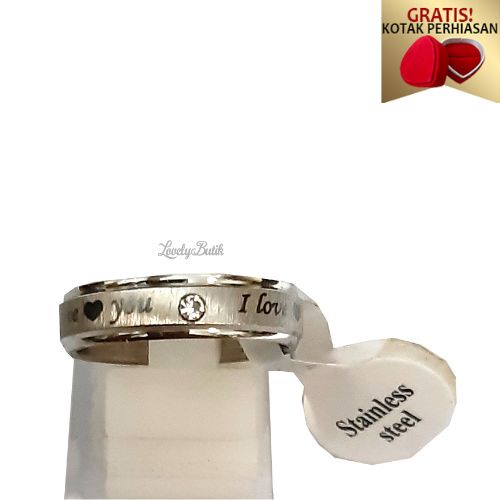 Cincin Titanium anti karat Cincin Couple 3Ndless Lope Model Terbaru Mata satu Import - Lovelybutik