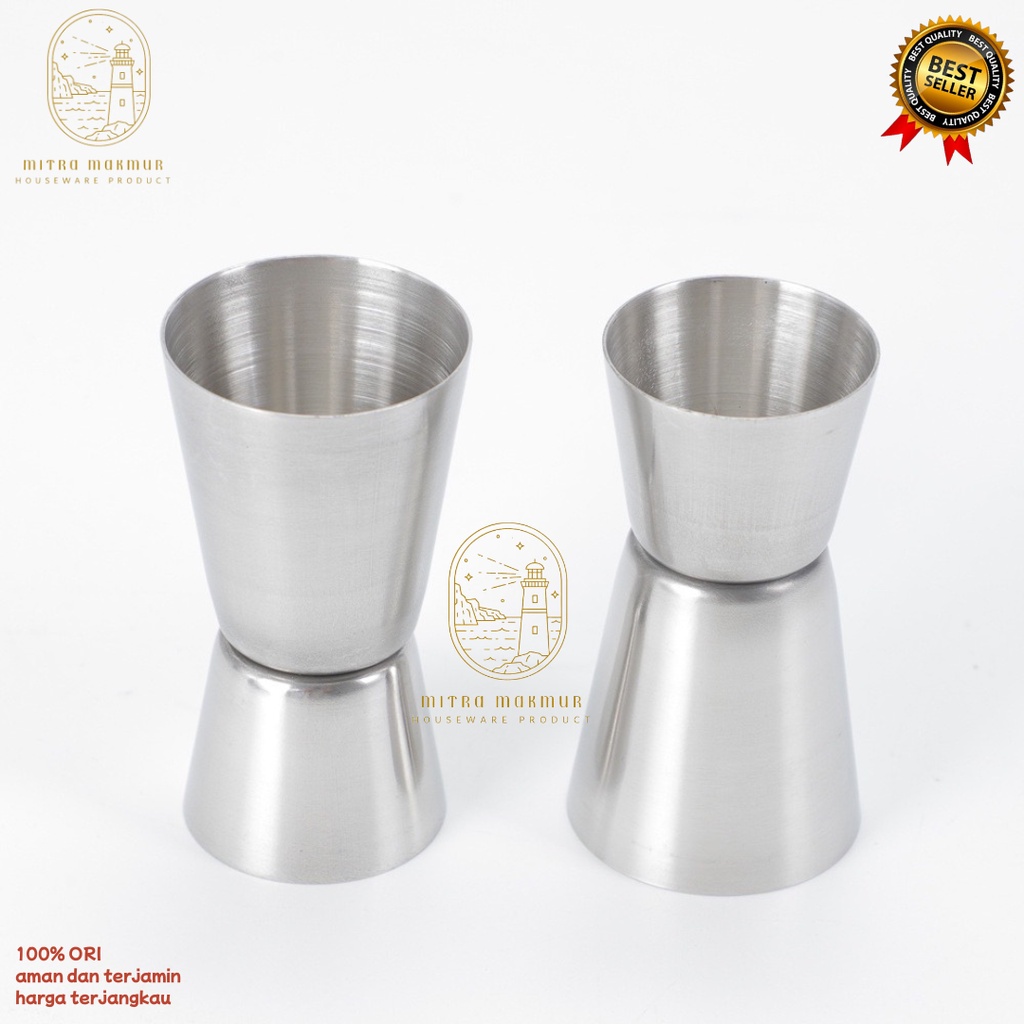 JIGGER STAINLESS MEASURE 15/30 ml / GELAS UKUR STAINLES / MEASURING CUP