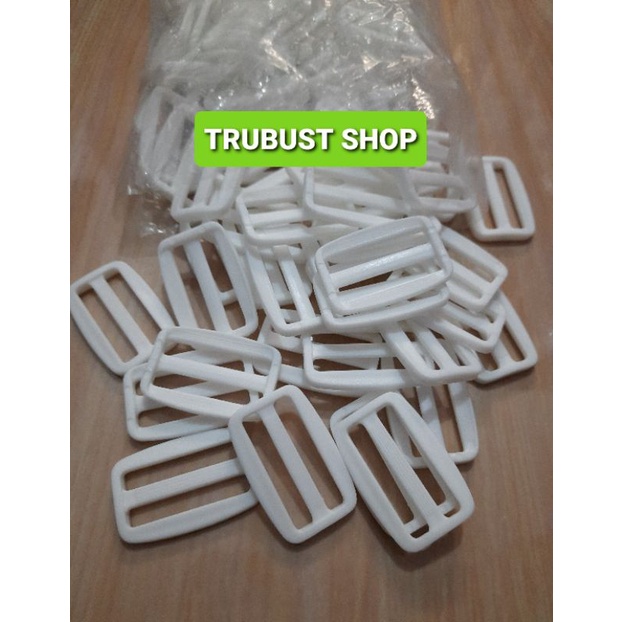 Ring jalan tas ring geser plastik ukuran 3,8cm jual per 120pcs warna putih