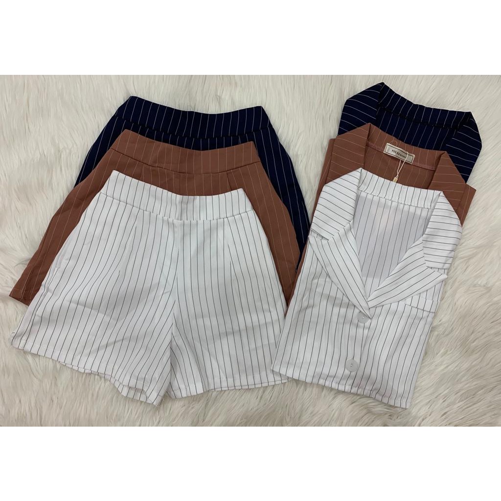 Set wanita pee ka nong  import//fashion wanita kekinian//setelan terbaru garis garis