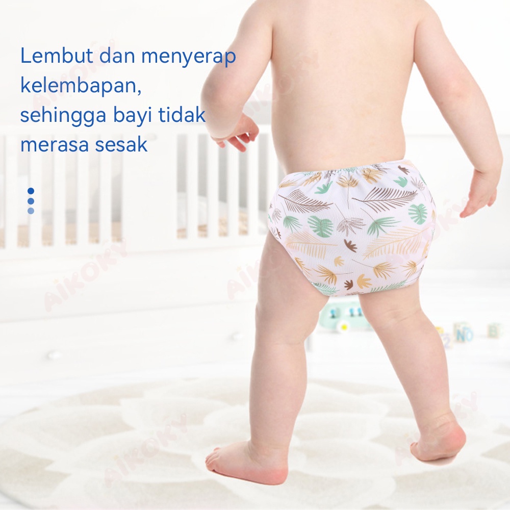 AIKOKY Training Pants Anak Bayi Waterproof/Popok Kain Bayi Kancing Cuci Ulang