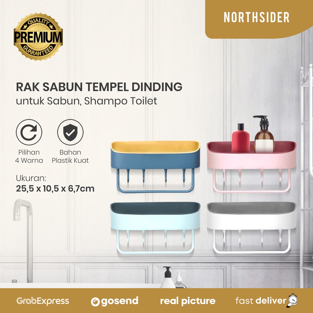 RAK SABUN SHAMPOO TOILET KAMAR MANDI TEMPEL DINDING RETRO S-022