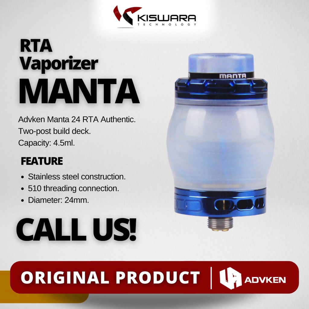 Advken Manta 24 RTA Atomizer - RESIN BLUE [Authentic]