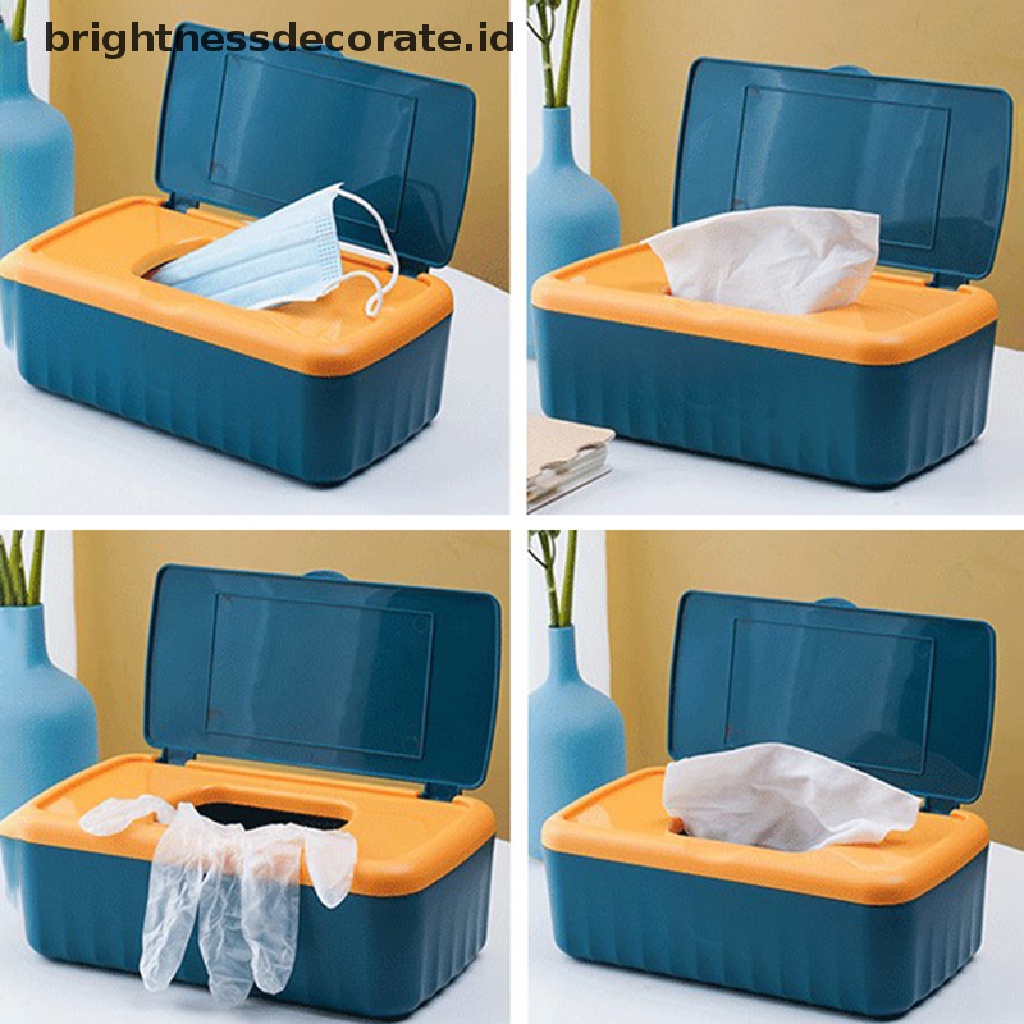 [Birth] Newly Desktop Tissue Box Holder Modern Tahan Debu Mudah Digunakan Tisu Basah Dispenser Holder Wadah Tisu Lap Serbet Organizer [ID]