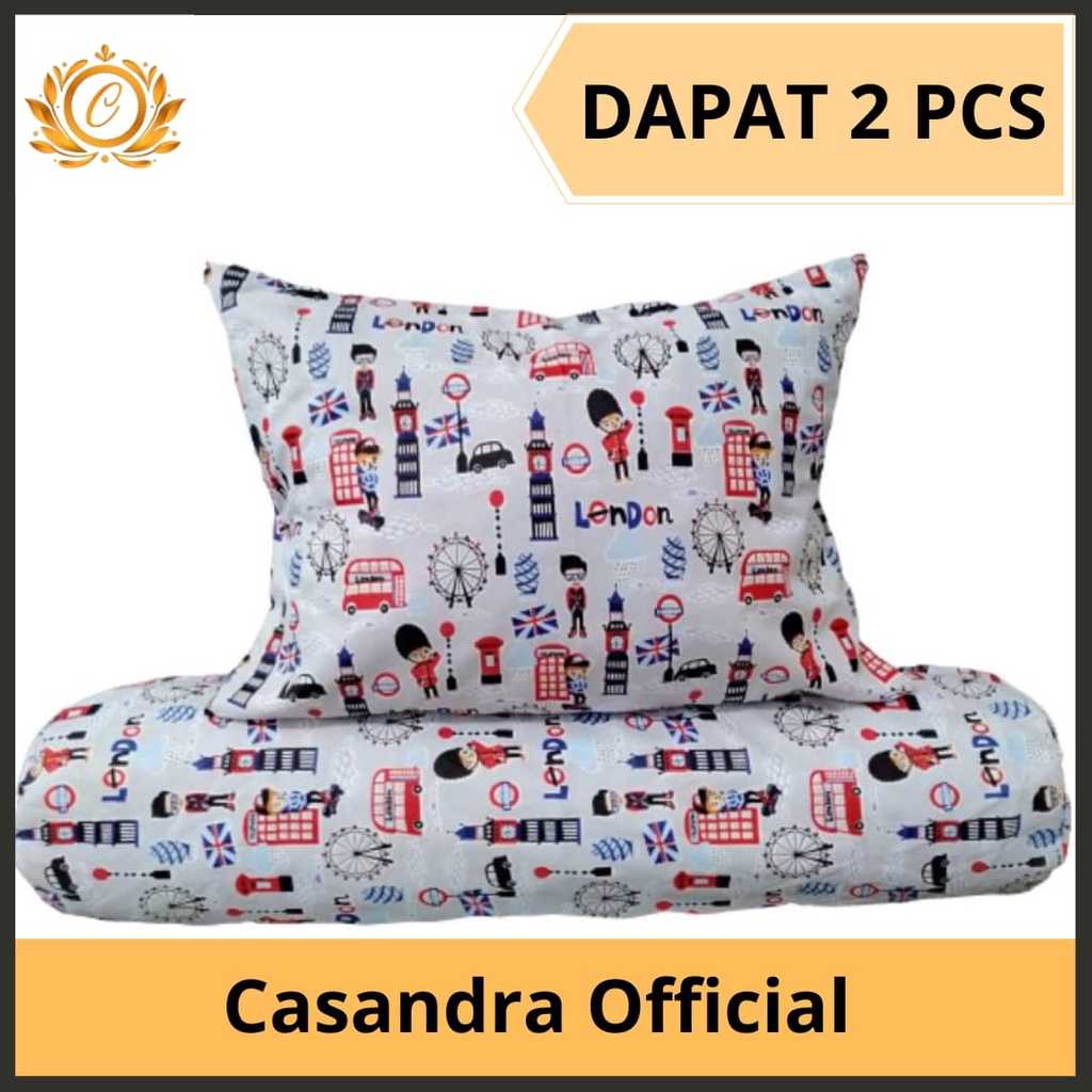 Bantal Guling Tidur Kepala Tisu Dacron Motif Random 2 Pcs