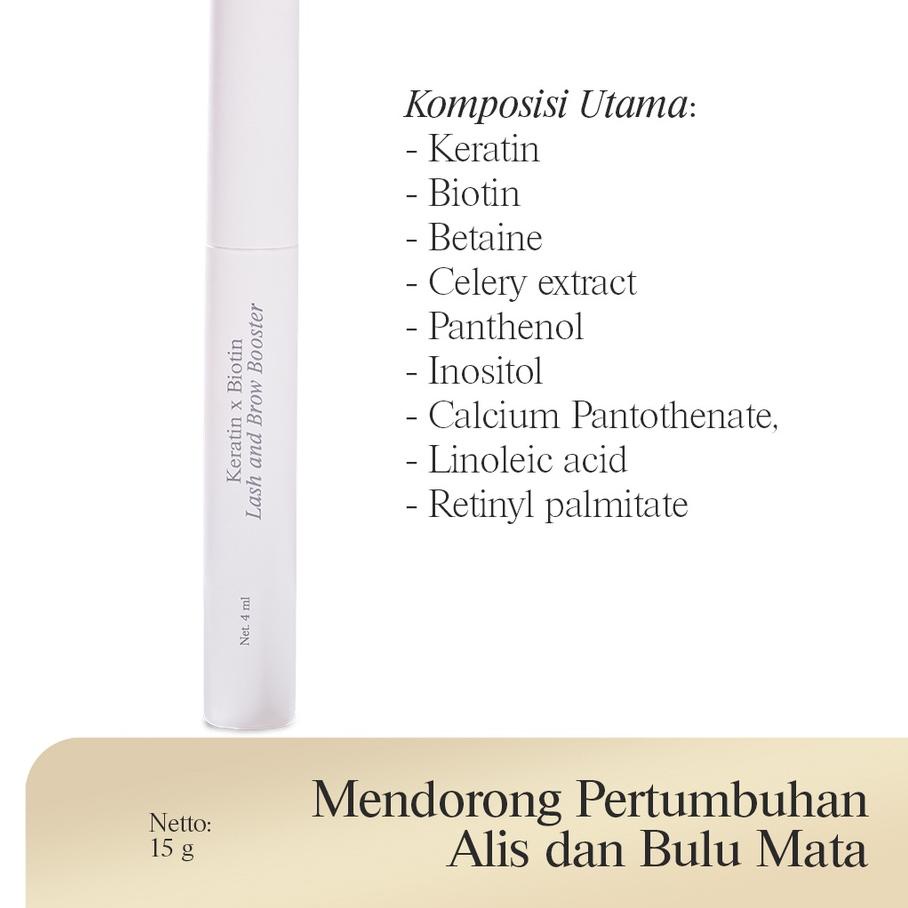 12.12 sale The Aubree Keratin x Biotin Lash and Brow Booster 4 ml Serum Penumbuh Bulumata dan Alis g