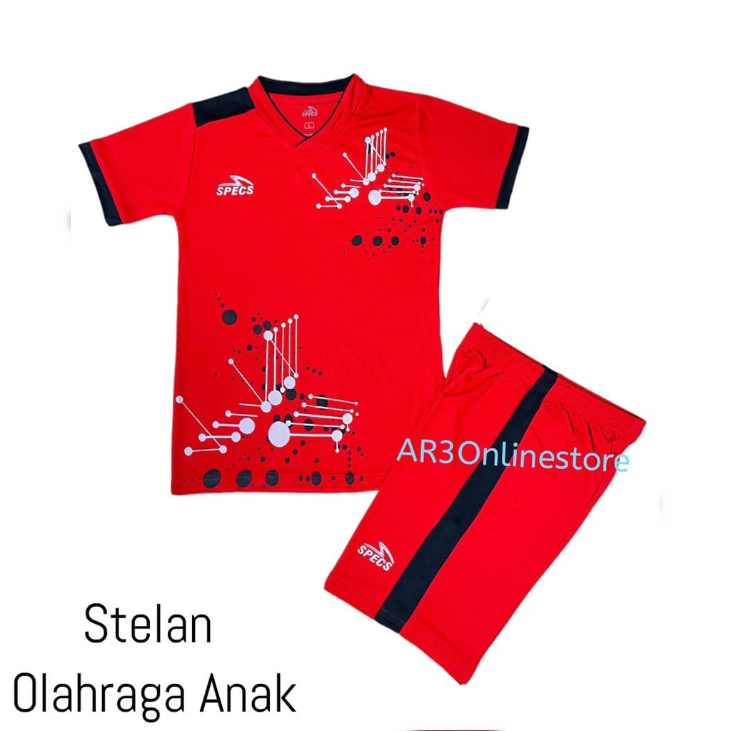 Baju olahraga anak laki/perempuan stelan bola futsal badminton bulutangkis tenis voli motif terbaru usia 5-13 tahun