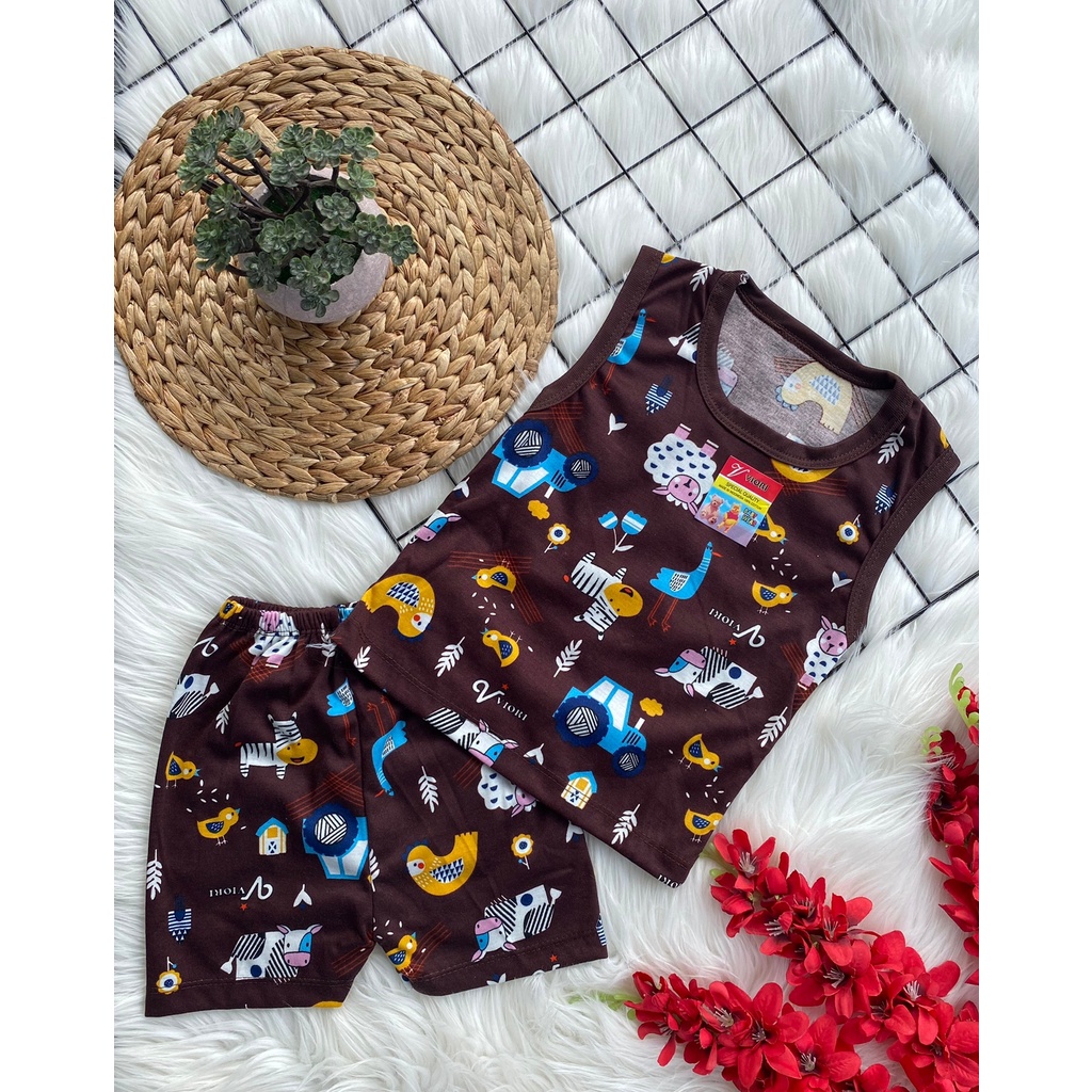 stelan baju bayi laki laki perempuan lucu murah motif JUNGLE ANIMAL KUTUNG 3-18 bulan