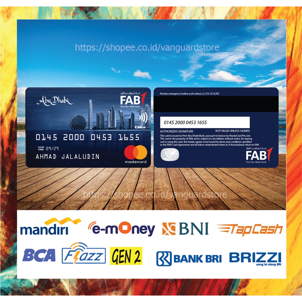 KARTU E MONEY E TOLL KARTU FAB MASTERCARD BLUE DEBIT CREDIT EMONEY MANDIRI FLAZZ BCA BNI TAPCASH BRIZZI BRI - 2 SISI