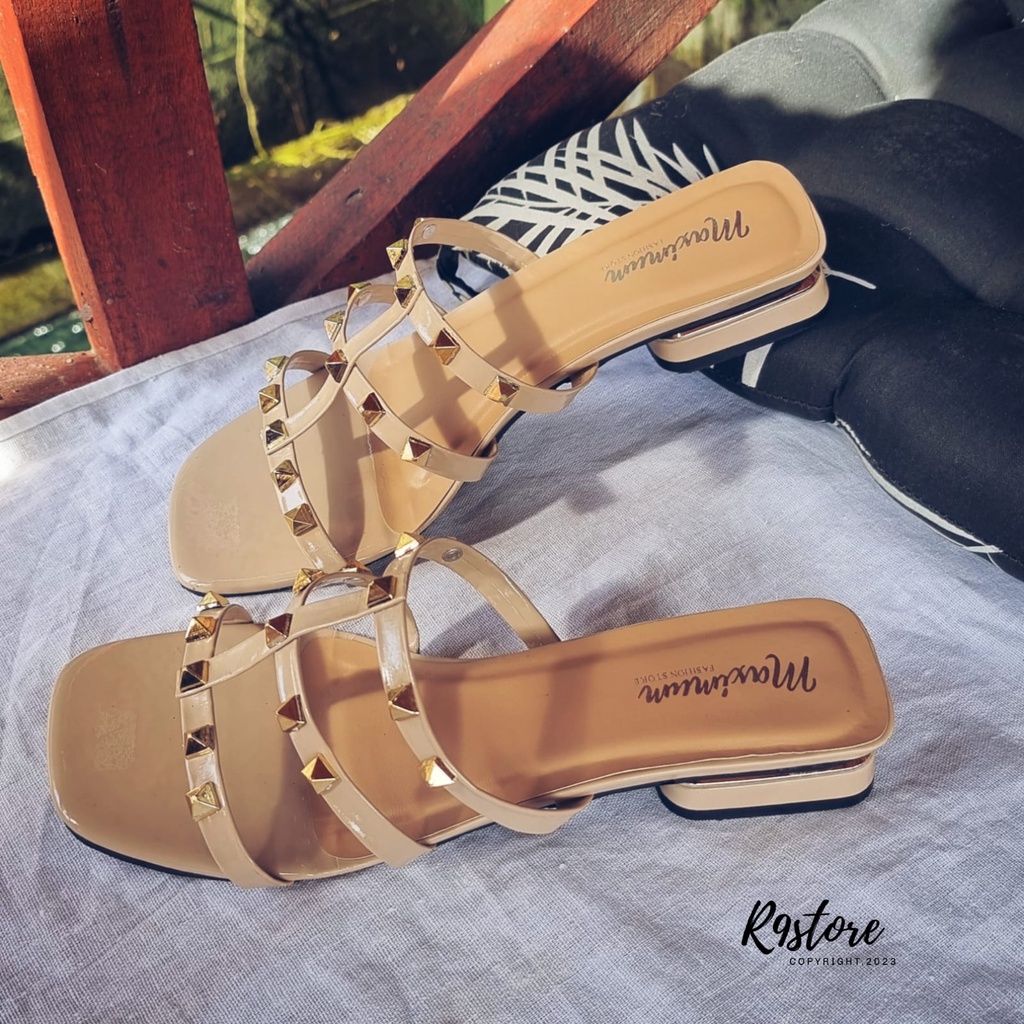 R9 Sandal Wanita Hak 3cm Sendal Dinamit