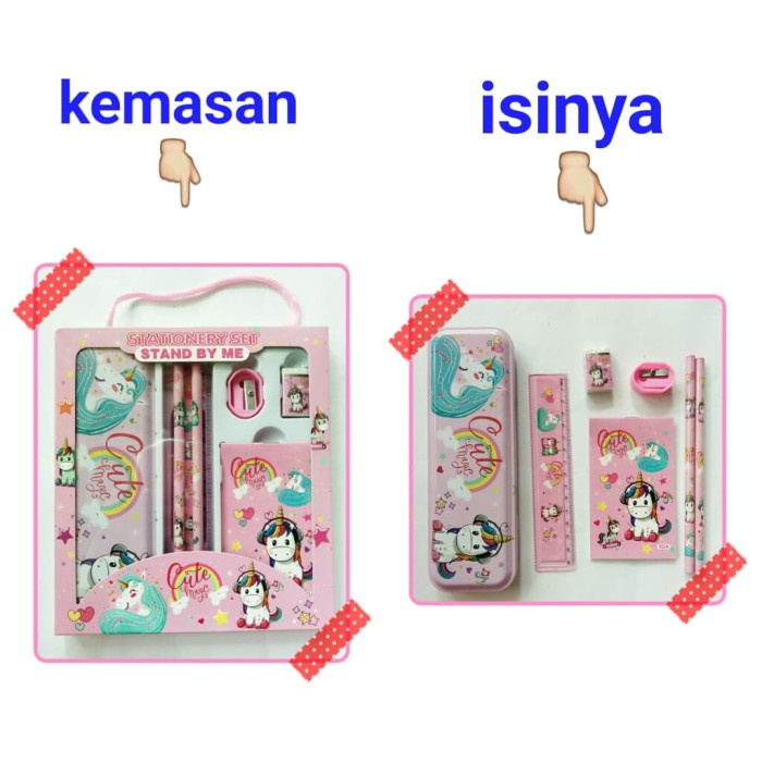 

Terlaris ✨ -study set paket alat tulis set karakter unicorn kuda tanduk- 2.1.23