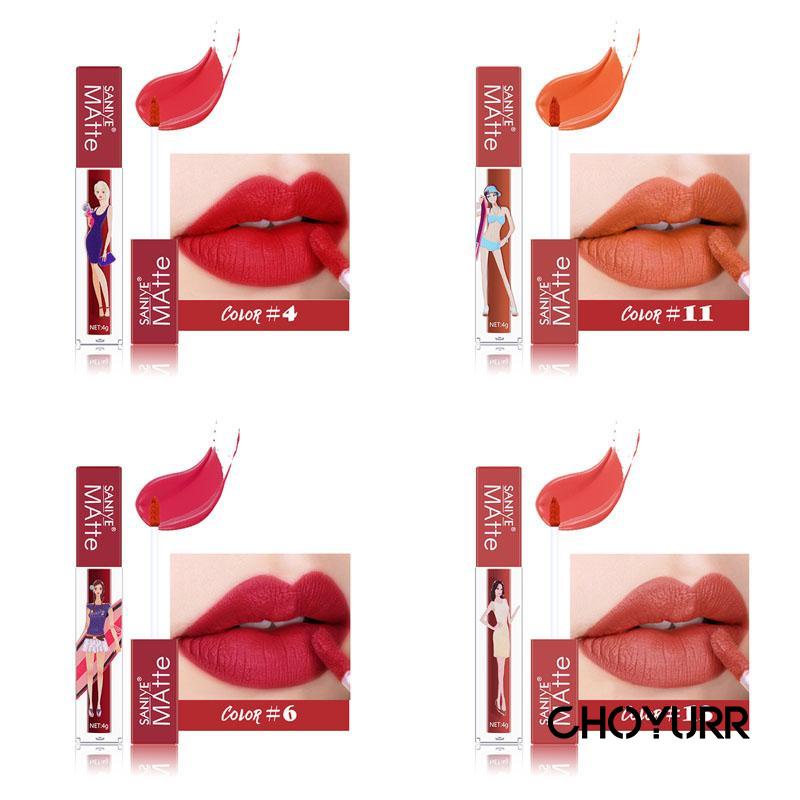 【COD】Matte Lipstick Tahan Lama Tahan Air Small Square Tube Lip Gloss Non Stick Cup Easy Color Lip Glaze-CH